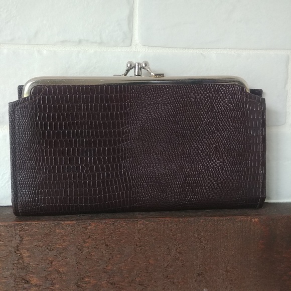 Vintage Leatherette Canada dark brown snakeskin leather wallet - Picture 5 of 14